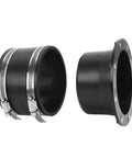 Xiuganpo 4 Inch Magnetic Dust Connector With Cuff For Shop Vac System Quick Connect Hose Fitting showcasing black rubber hoses with metal clamps.