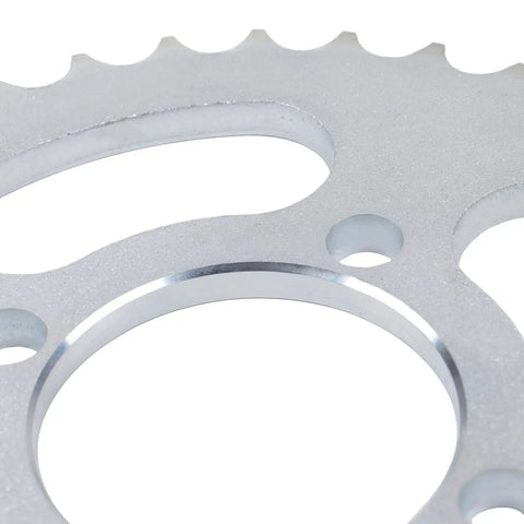 Close-up of 37 tooth rear sprocket from 428 Chain And Sprocket Kit With 37 Tooth Rear Sprocket 52mm ID for 50cc-250cc bikes