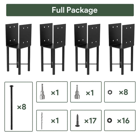 4 Pack Heavy Duty U Shaped Post Base For Concrete Foundations, 5.7x5.7 Inch Stainless Steel Guardrail Bracket For Decks Fences Railings Gazebos And Pergolas, Tough As Nails, Built To Last