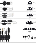 Self Adhesive Cable Clips And Wire Management System For Desks And Screens 10 Pack Cord Organizer dimensions and usage examples.