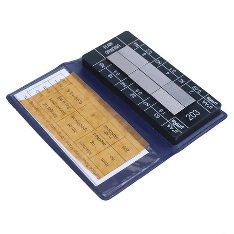 Six Piece Roughness Sample Block Set for Machining Texture Comparison Ra 0.05-12.5 µm, Carbon Steel finish blocks in case
