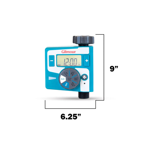 Single Outlet Water Timer For Garden Hose, Programmable Irrigation Controller For Sprinklers And Drip Lines, No-Fuss Setup, 6.25x9 inches, Blue