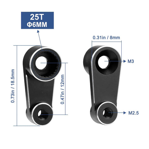 Aluminum Servo Horn Arm Upgrade For One Eighteen Scale Traxxas TRX4M TRX4MT featuring 25T spline dimensions
