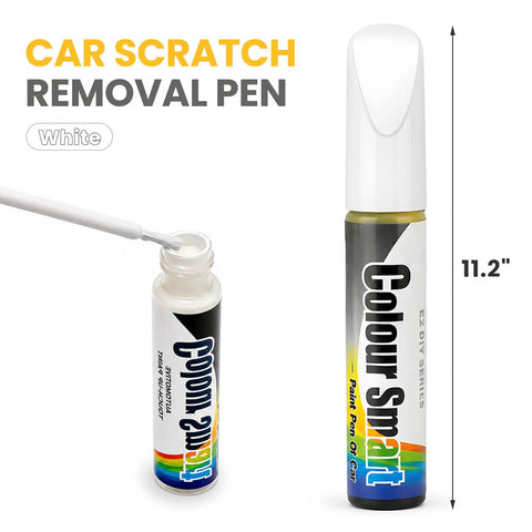 Premium White Touch Up Paint Pen For Vehicles Super Rapid Auto Scratch Remover with precision brush and 11.2 inch size.