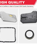 Automatic Transmission Filter Kit With Gasket For 4L60E Fits Buick Cadillac Chevy GMC Replaces TF289 Built Tough Rubber Gasket