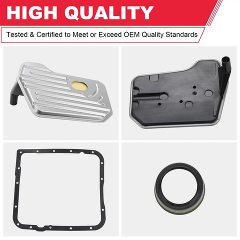 Automatic Transmission Filter Kit With Gasket For 4L60E Fits Buick Cadillac Chevy GMC Replaces TF289 Built Tough Rubber Gasket