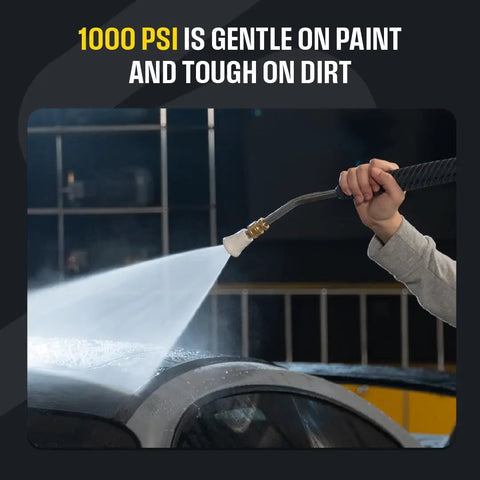 Electric Pressure Washer 2.0 GPM Full Kit With 1800 Peak PSI spraying car roof