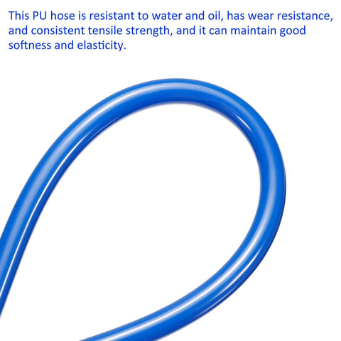 Versatile Pneumatic Tubing For Air Tools And Water Transfer 5mm ID X 8mm OD PU Hose 4 Ft Long Blue Workhorse in looped view