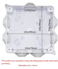 Heavy Duty Abs Plastic Junction Box featuring IP65 waterproof protection, 100x100x70mm size with seven ports, crisp white finish.