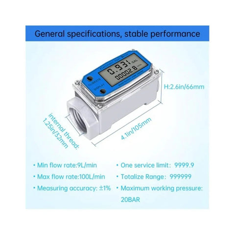 Fuel Flow Meter And Water Meter For Measuring Crude Oil Gas Methanol And Water With Clear Flow Display Multi Fluid Gauge dimensions