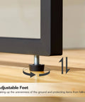Five Tier Shoe Rack Organizer For Entryway With Adjustable Tilt And Feet Holds 16 Through 20 Pairs close-up of adjustable feet
