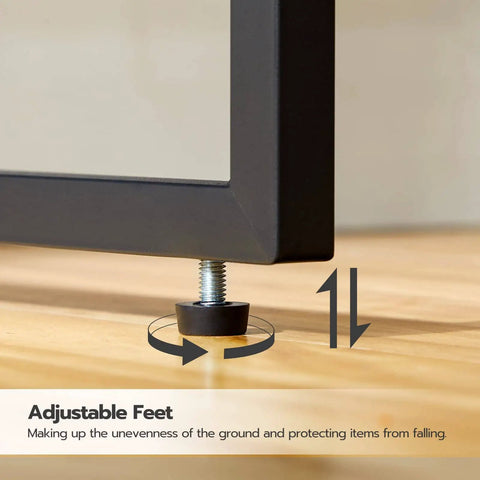 Five Tier Shoe Rack Organizer For Entryway With Adjustable Tilt And Feet Holds 16 Through 20 Pairs close-up of adjustable feet