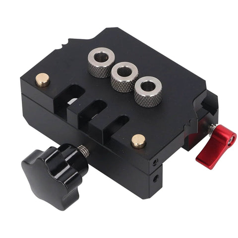 Pro Grade Self Centering Doweling Jig Kit With Anodized Finish For Easy Accurate Woodworking And Furniture Assembly Includes Precise Alignment