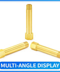 Brass Pipe Fitting Long Nipple One Eighth NPT Male to One Eighth NPT Female Four Inch Length Two Pack in multi-angle display