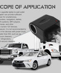 Premium No Sweat Car Cigarette Lighter To House Outlet Adapter Ac Dc Power Converter For Small Electronics Under Six Watts Travel Friendly Accessories with various vehicles in background.