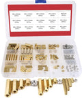 360 Piece M2 M3 M4 Brass Spacer Standoff Kit With Male And Female Nuts For DIY Projects And Electronics in Storage Box