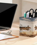 Dope PU Leather Pen Holder Desk Organizer Pencil Cup For Office Supplies With Soft Flannel Interior And Smooth Exterior Keeps