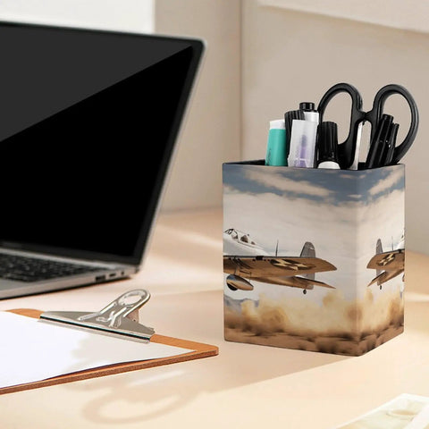 Dope PU Leather Pen Holder Desk Organizer Pencil Cup For Office Supplies With Soft Flannel Interior And Smooth Exterior Keeps