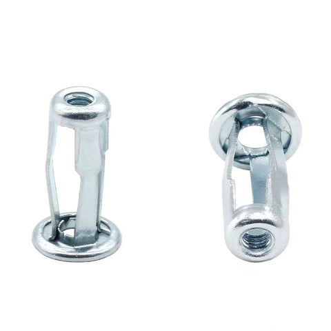 Badass M4 X 20 Jack Nuts And Petal Fan Clips Rock Solid Galvanized Drive On Self Tapping Screws 20 Pack viewed from side