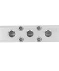 Aluminum Pneumatic Manifold Block With Quick Connect Air Couplers For Factory Use, G1 Half Inlet To G1 Quarter Outlet, 30x30mm, front view
