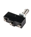 Heavy Duty Panel Mount Roller Plunger Limit Switch With Knockout Screw Terminals, side view showcasing terminals.