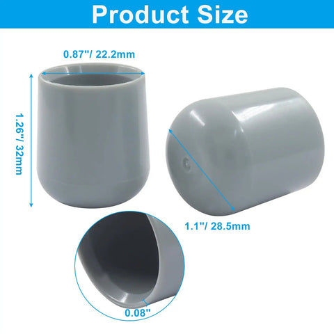 Keep It Chill And Quiet By Adding Durable Gray Plastic Chair Leg Caps To Your Folding Chairs And Dining Sets Smooth 7/8 Inch Furniture Bumpers.
