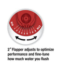 Close-up of adjustable 2-inch flapper dial on High Performance Toilet Fill Valve With 2 Inch Adjustable Flapper Kit For Powerful Flush.