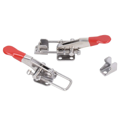 Stainless Steel Toggle Clamp Pull Latches Two Piece Set With 400lbs Capacity For Doors Machinery Woodworking And More Built Tough Locking Kit With Easy Pull Release