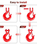 G80 Clevis Slip Hook With Safety Latch One Quarter Inch Chain Hooks installation steps diagram