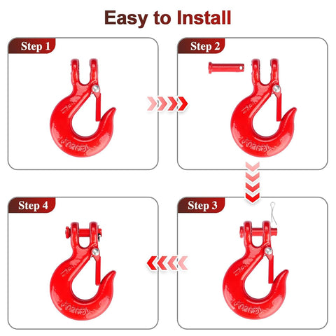 G80 Clevis Slip Hook With Safety Latch One Quarter Inch Chain Hooks installation steps diagram