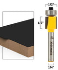 Pattern Bit Flush Trim Router Bit 1/2 Inch Laminate, 1/4 Inch Shank, Pro Grade Micro-Grain Carbide with dimensions and illustration
