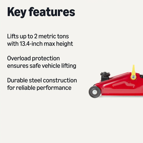 2 Ton Hydraulic Floor Jack For Cars, Portable Car Jack With 5.3 Inch To 13.4 Inch Lift Range, Slow Release And Overload Protection, Red Heavy Duty Garage Workhorse