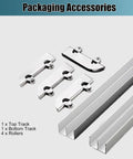 Double Display Case Sliding Door Track With Rollers Aluminum Rail System For Small Glass Cabinets Black Finish 4 Feet Length