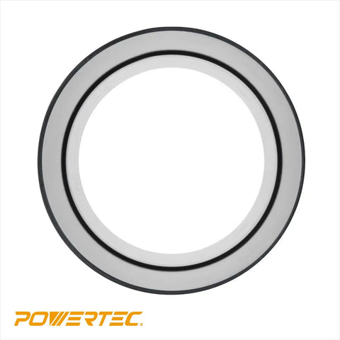 5 Inch Quick Connect Adapter With Left Hand Threaded End For Dust Collection, top view showing dust port connection.