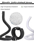 Badass Industrial Welding Smoke Extractor Hose With Flow Valve And Dust Collection Hood 6.5 Ft Flexible Articulated Arm with black and white hose.
