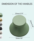 Six Pack Grayish Green Aluminum Self Adhesive Knobs For Cabinets And Drawers Easy Stick On Cupboard Handles No Drill Needed Dresser Window Closet Upgrade, 30mm/1.18"