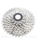 9-Speed Mountain Bike Cassette CS-HG400-9 For E-MTB And Trail Riding with nickel-plated finish and drilled cogs, silver