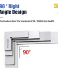 Digital Caliper, Micrometer 90 Degree Flat Edge Square Ruler Measuring Tool showing precise 90° right angle design.