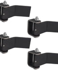 Heavy Duty Steel Dump Trailer Hinges With Strap Style Leaf Design showing black steel hinges with bolts, ideal for dump truck installations.