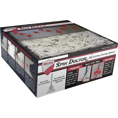 Spin Dr One Sixteenth Inch White Base 250 Piece Drill Bit Set for Precision Masonry and Tile Work Durable Kit packaging