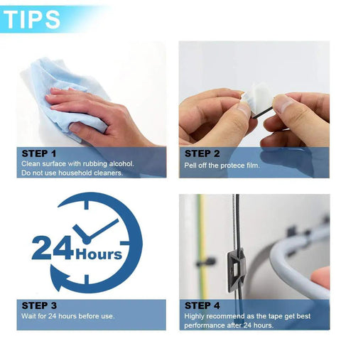 Installation steps for Small Three Quarters Of An Inch Black Cable Tie Mounts With Adhesive Backing 100 Pack For Pedal Board Cable Management
