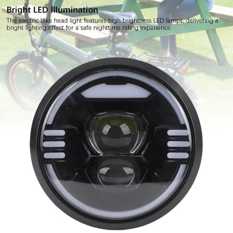 High Brightness LED Headlight For Night Riding On Electric Bikes Scooters And E Bikes Replacement Lighting With Superior Illumination For Clear Road Visibility And Safer Confident Rides