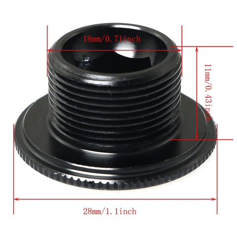 Beefy M18 Crank Arm Bolt Aluminum Alloy For Bicycle Crank Arm Screws Fixing Bolt Mountain Bike Crank Cover Black 18mm 28mm