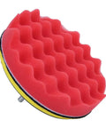 Versatile 6 Inch Sponge Polishing Buffing Pad Wheel Kit For Car Waxing Surface Cleaning And Detailing Easy To Use Durable Wool And Foam Discs, close-up of red foam pad.