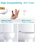 Hot And Cold Non Electric Bidet Attachment For Toilet With Adjustable Water Pressure And Angle Control, white wood grain finish