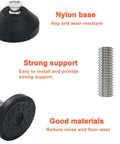 Heavy Duty M8 Thread Leveling Feet Four Pack Featuring A Wide Fifty Millimeter Base And Badass Eighty Millimeter Height image showcasing nylon base and strong support.