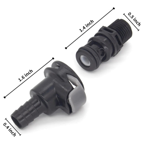 Sprayless Marine Fuel Connector for Boat Gas Tank Universal Male to Female Quick Connect Fittings with size dimensions