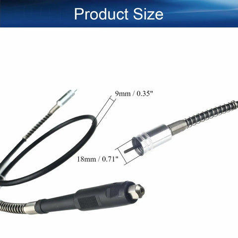 Flexible Shaft Attachment For Rotary Tools 39 Inch Long, showing 18mm connector and keyless chuck