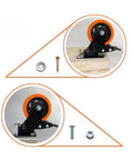 4 Inch Orange Floral Ventilated Swivel Brake Caster With Locking Brake For Light To Medium Duty Carts And Racks installation details
