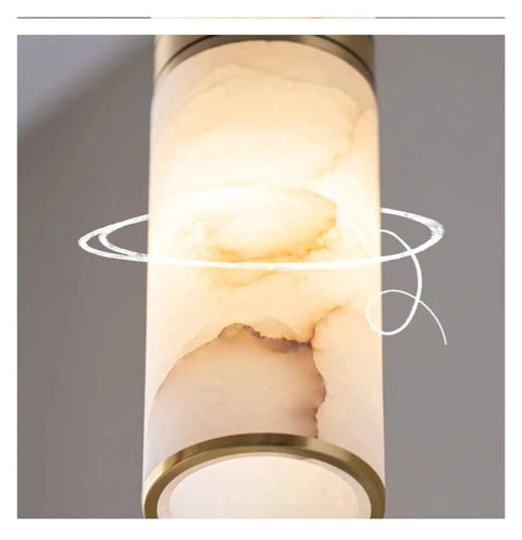 Marble Pendant Light E27 Home Modern Minimalist Decorative Lamps 3 Head Adjustable Hanging Lamp Living Room Dining Room Bedroom,for Restaurants, close-up of lampshade.